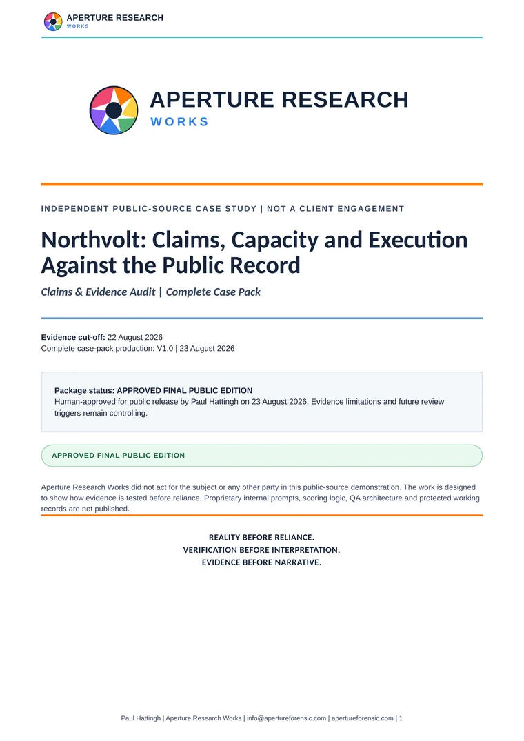 Cover of the Aperture Research Works Northvolt complete case pack