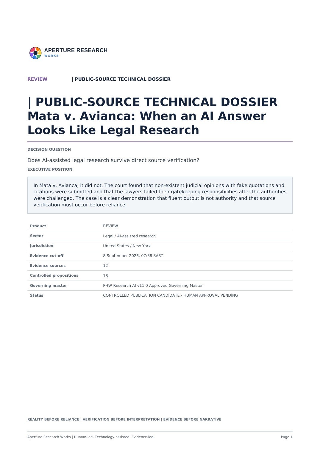 Cover of Mata v. Avianca: When an AI Answer Looks Like Legal Research